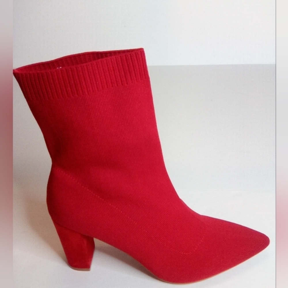 Women's Newbella Mousse Fit Knit Comfort Chunky Heel Ankle Boots. Sz.10 - Picture 15 of 16